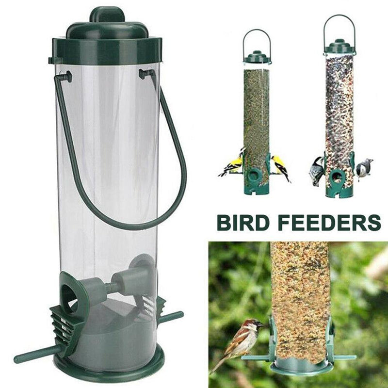 Hanging Outdoor Plastic Bucket Pet Bird Feeder Barrel Plastic Ink Green Plastic Accessories Outdoor Feeder