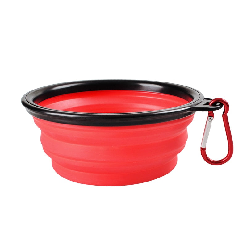 Folding Portable Dog Bowl Travel Bowl with Buckle for Food Water Container Feeder Collapsible Silicone Pet Supplies Accessories