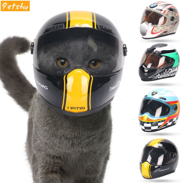 Petshy Puppy Cat Hat Helmets Small Pet Cool Fashion Plastic Outdoor Caps for Motorcycles Photo Props Protect  Pet Accessorie