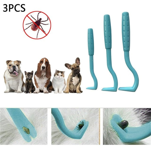 3PCS Pet Flea Remover Tool Scratching Hook Remover Pet Cat Dog Grooming Supplies Tick Picker Flea Removal Tool Pet Comb