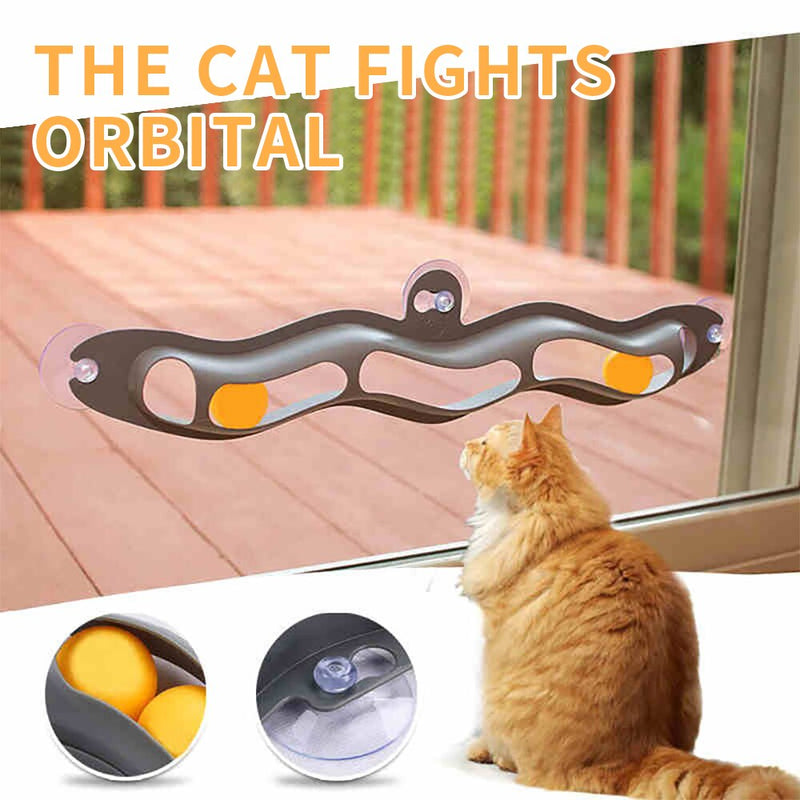 Pet Accessories Window Table Tennis Adsorption Glass Cat Toy Plastic Sucker New Funny Cat Educational Toys Track Toy Ball